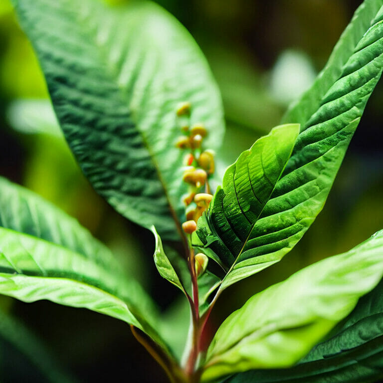 Kratom leaf closeup kats botanicals