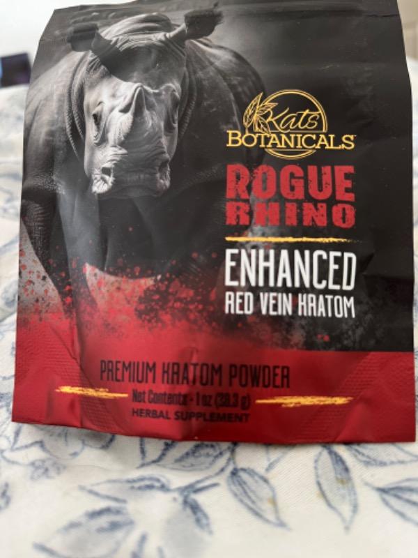 Rogue Rhino Enhanced Red Vein Kratom - 28.3 Grams Powder - Customer Photo From Cassandra Kerrigan-Redwine