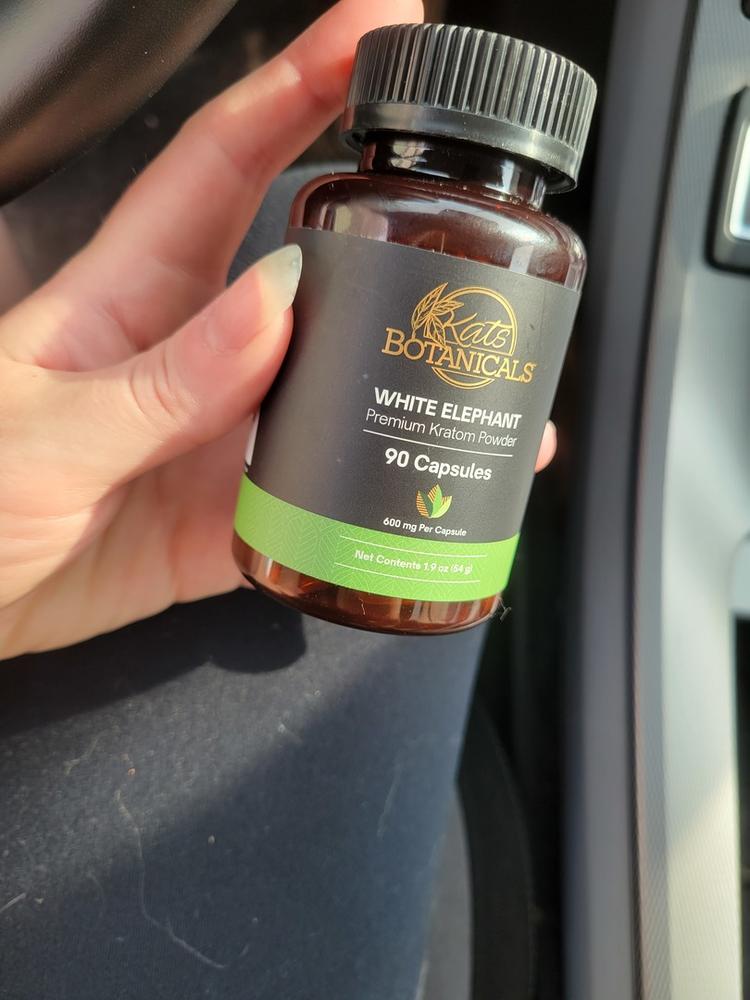 White Elephant Kratom Capsules - 250 Count (150 grams) - Customer Photo From Adrienne L.