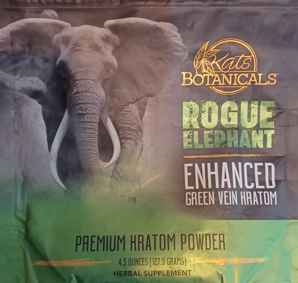 Rogue Elephant Enhanced Green Vein Kratom - 127.5 Grams Powder - Customer Photo From Tim Braddock