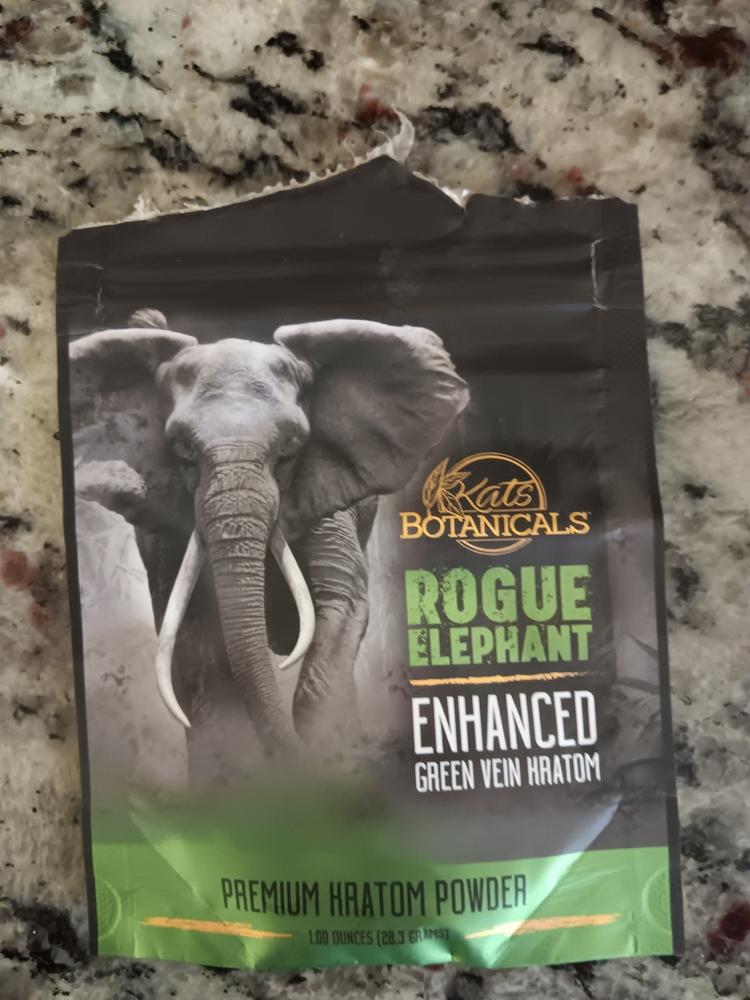 Rogue Elephant Enhanced Green Vein Kratom - 127.5 Grams Powder - Customer Photo From JAMES E.